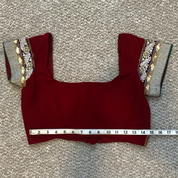 Indian Red and Yellow Sari - Picture 11 of 13